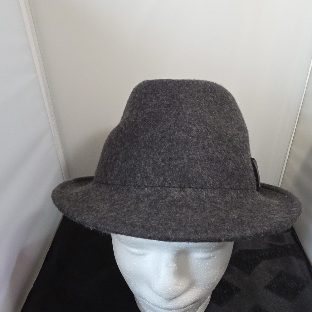Crown by Christys Schwabing Trilby Wool Hat Charcoal Gray XL 61cm (US 7⅝) NWT